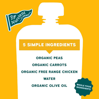 Serenity Kids 6+ Months Baby Food Pouches Chicken Puree - BPA-Free Organic Baby Food - Free-Range