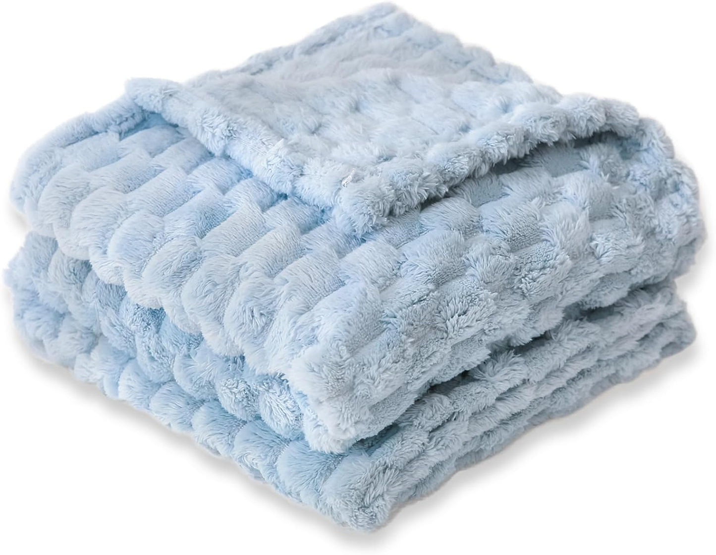 HOMRITAR Baby Blanket for Boys or Girls 3D Jacquard Fluffy Fuzzy Soft Warm Cozy Flannel Fleece Warm