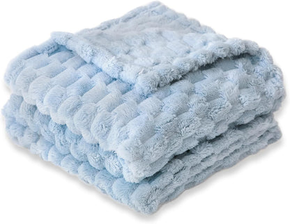 HOMRITAR Baby Blanket for Boys or Girls 3D Jacquard Fluffy Fuzzy Soft Warm Cozy Flannel Fleece Warm