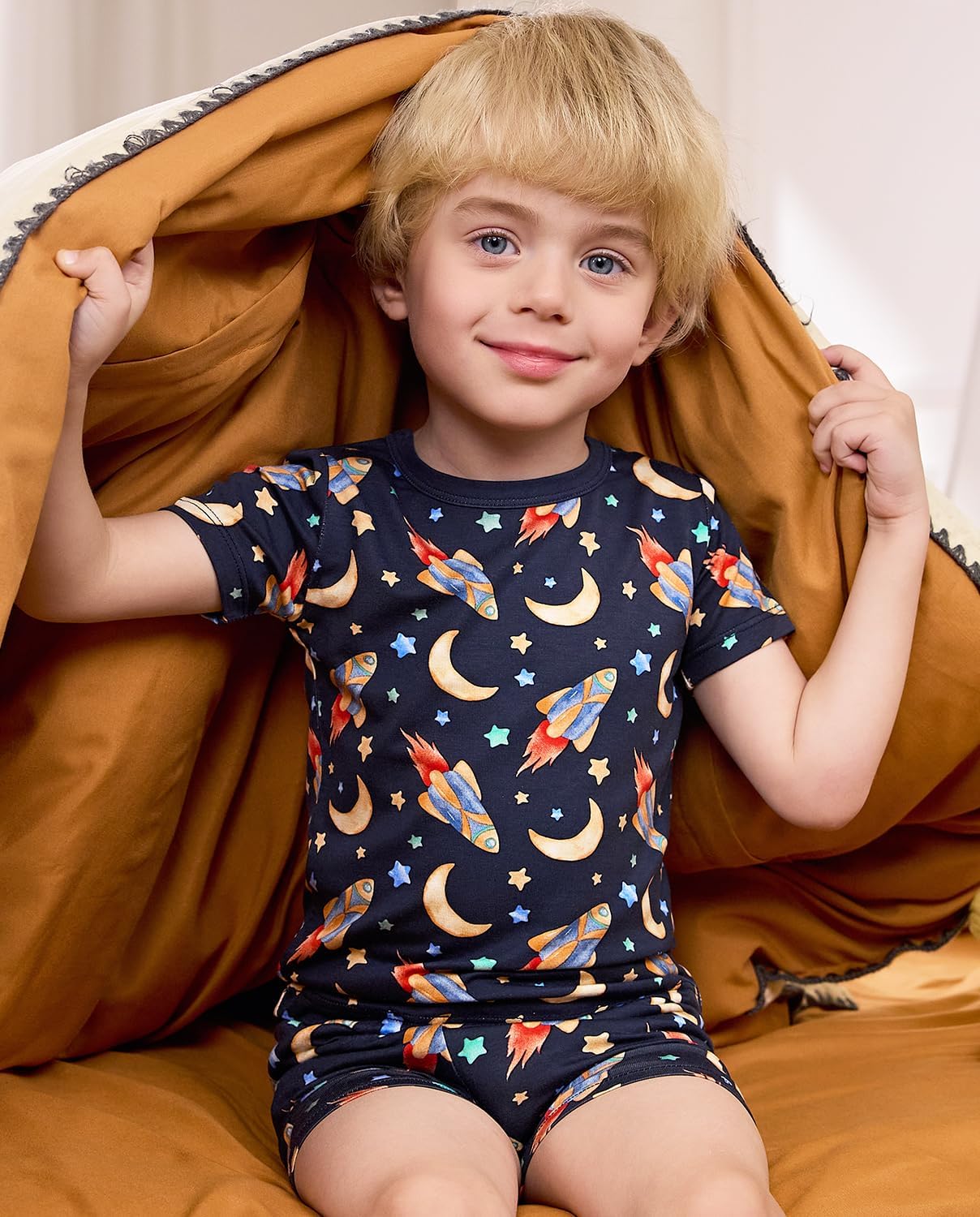 Bamboo Viscose Toddler Animal Pajamas Boys Girls Kids Cool Short Summer 12M-8Y Snug fit Pjs Set 2pcs