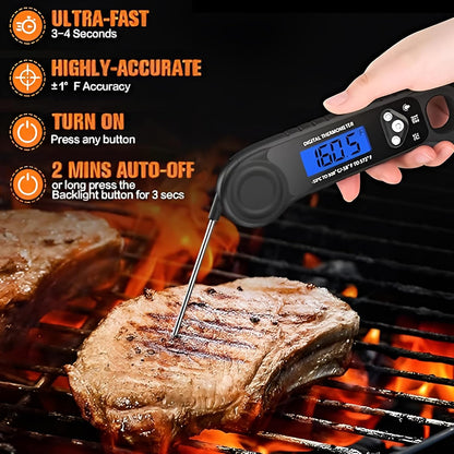 Meat Thermometer Digital, Instant Read Food Thermometer for Cooking Deep Fry BBQ Oven Grill Smoker