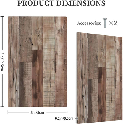Decorative Switch Covers Plate Retro Wood Plank Vintaga Wooden Board 1 Gang No Device Single Blank Outlet Covers Wall Plate Cover Light Switch Plate Electrical Faceplate for Home Decor