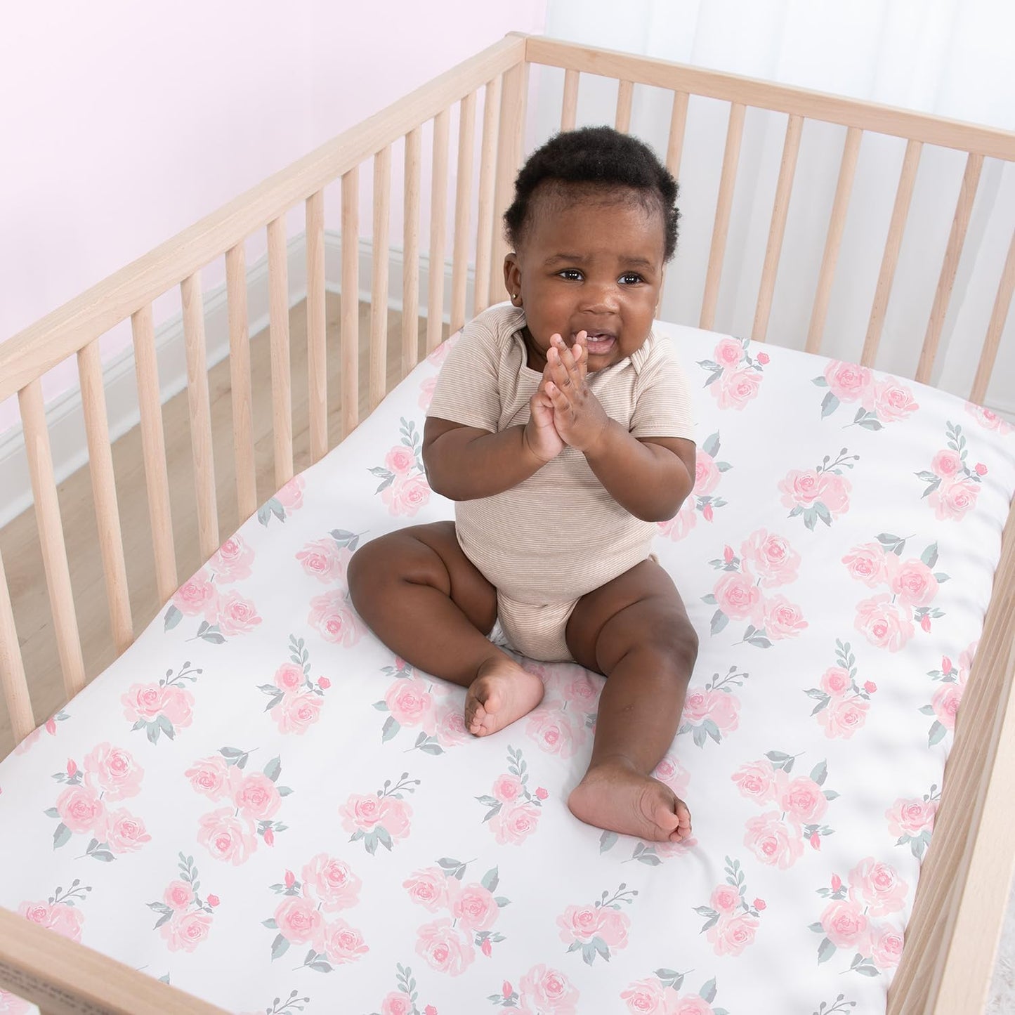 The Peanutshell 4-Pack Fitted Crib Sheet Set - Super Soft & Breathable Baby Girl Crib Sheets