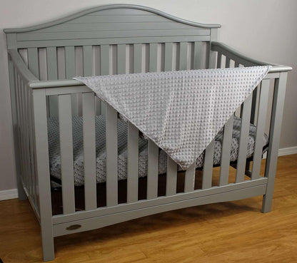 Top Tots Baby Blanket – Soft Plaid Animal Print with Bears, Deer & Trees – White Front, Gray Dotted Minky Back