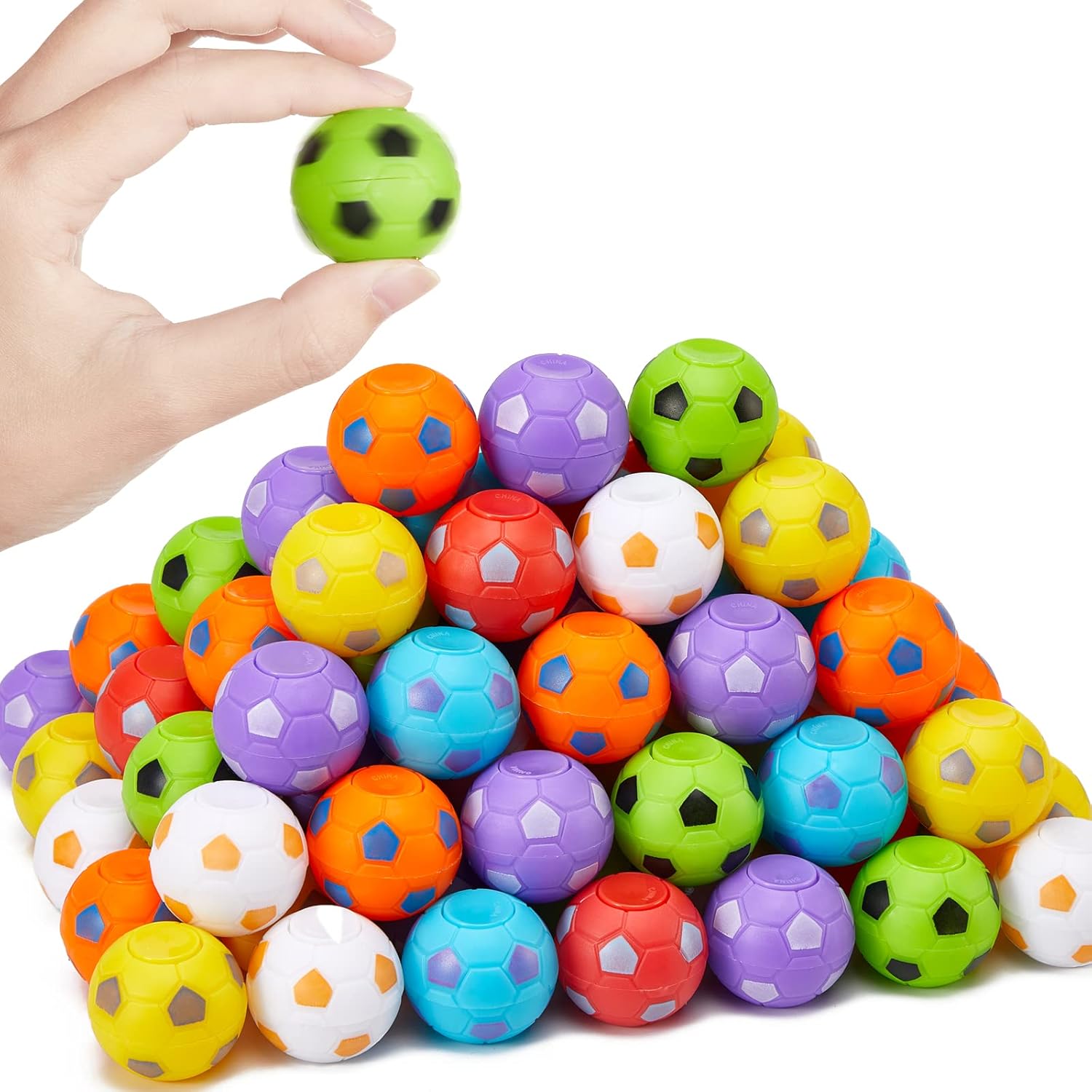 SCIONE 108 Pack Fidget Spinners Soccer Ball Soccer Party Favors for Kids 4-8 8-12 Classroom Prizes