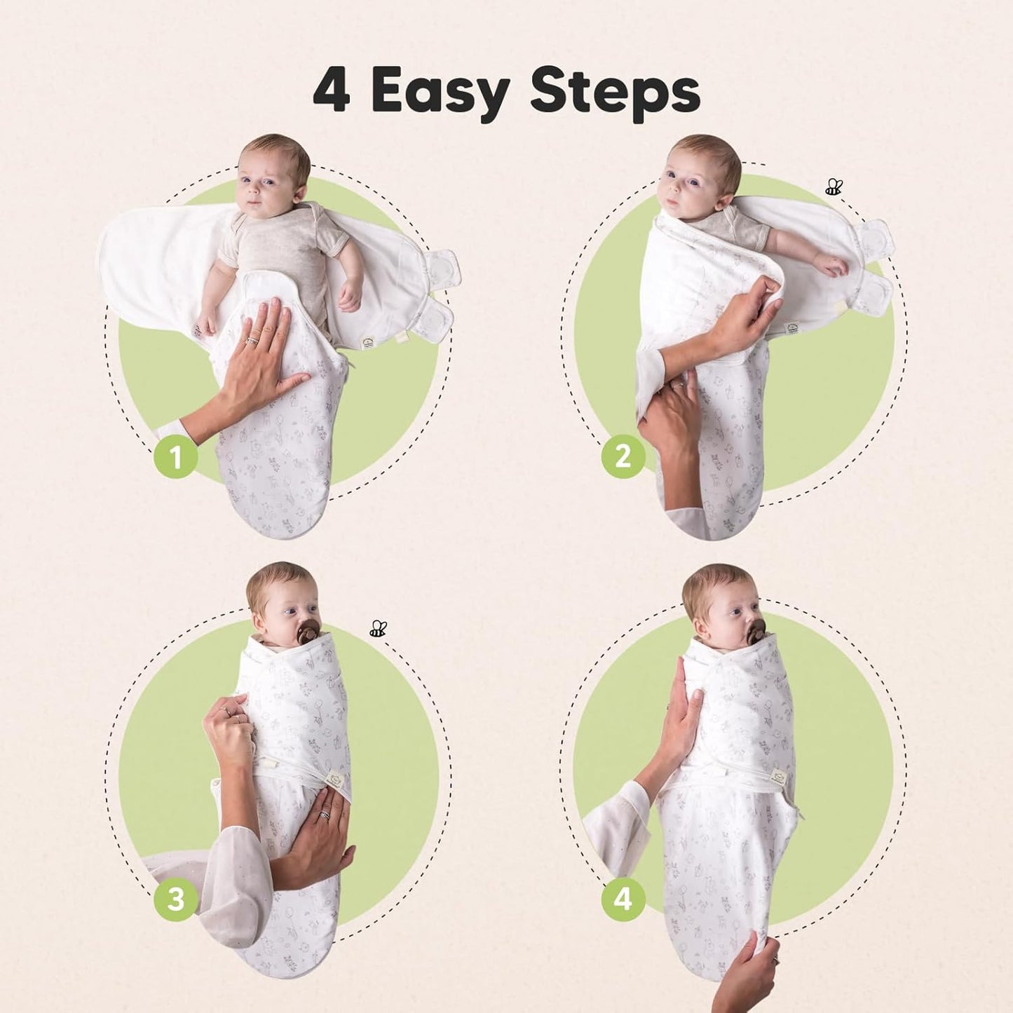 Baby Swaddle Sleep Sacks with Zipper - 3-Pack Swaddles for Newborns 3-6 Months, Infant, Baby Girls