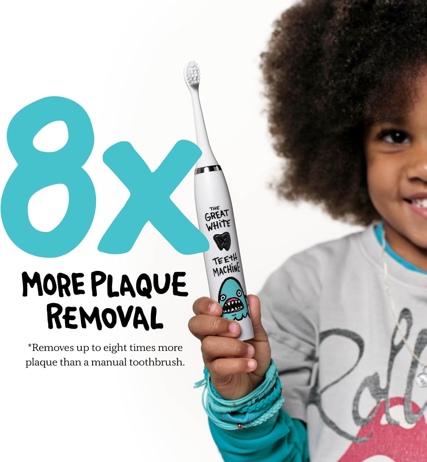 Kids Electric Toothbrush - Rechargeable Vibrating Toothbrush with Timer, Includes 6 Replacement