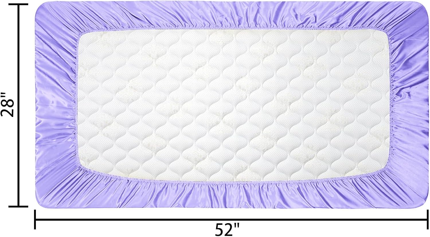 2 Pack Satin Soft Crib Sheet for Baby with Sensitive Hair Silky Baby Mattress Sheet Pink and Violet