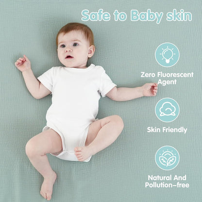 Muslin Swaddle Blankets for Newborns, 2 Pack 100% Cotton Receiving Blankets, Soft and Breathable