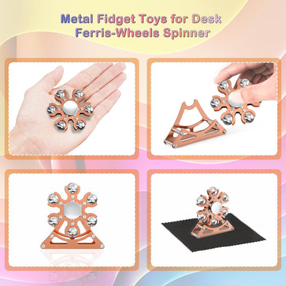 Desk-Fidget-Toys for Ferris-Wheels-Spinner: Metal Kinetic-Spinner 4mins, Cool-Gadgets for Kid Children Teen Adult EDC-Toy, ADHD Tools Cool-Stuff Stress Relief Gift for Office Home School Christmas