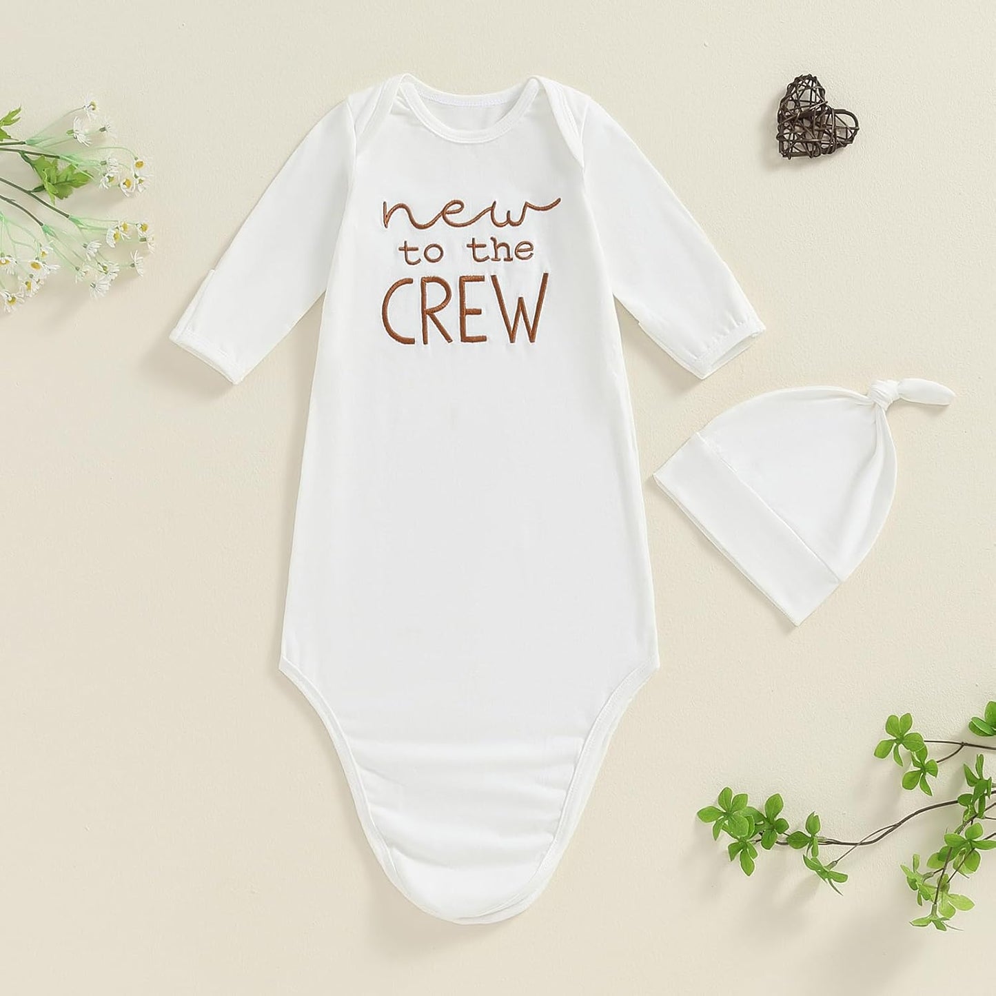 Newborn Boy Girl Coming Home Outfit Baby Infant Sleeper Gown Nightgown Outfits Cute Fall Winter