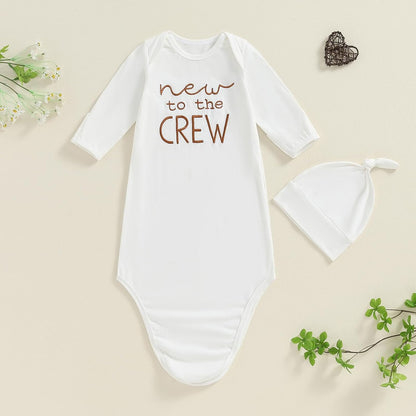Newborn Boy Girl Coming Home Outfit Baby Infant Sleeper Gown Nightgown Outfits Cute Fall Winter