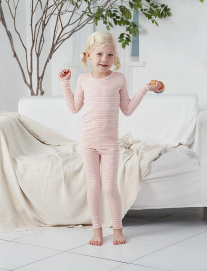 AVAUMA Stripe Pattern Baby Boys Girls Pajama Set Kids Toddler Snug fit Ribbed Sleepwear pjs for Daily Life Style