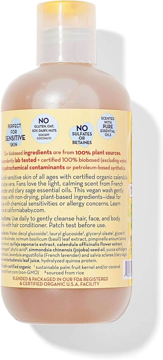 California Baby Calendula Shampoo and Body Wash - Allergy tested Baby Soap and Toddler Shampoo, for