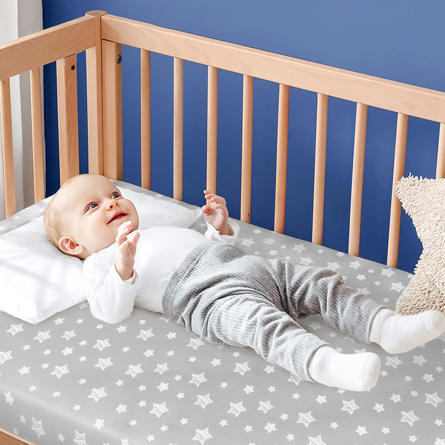 Crib Sheets for Boys or Girls 4 Pack, Fitted Crib Sheet for Standard Size Crib and Toddler