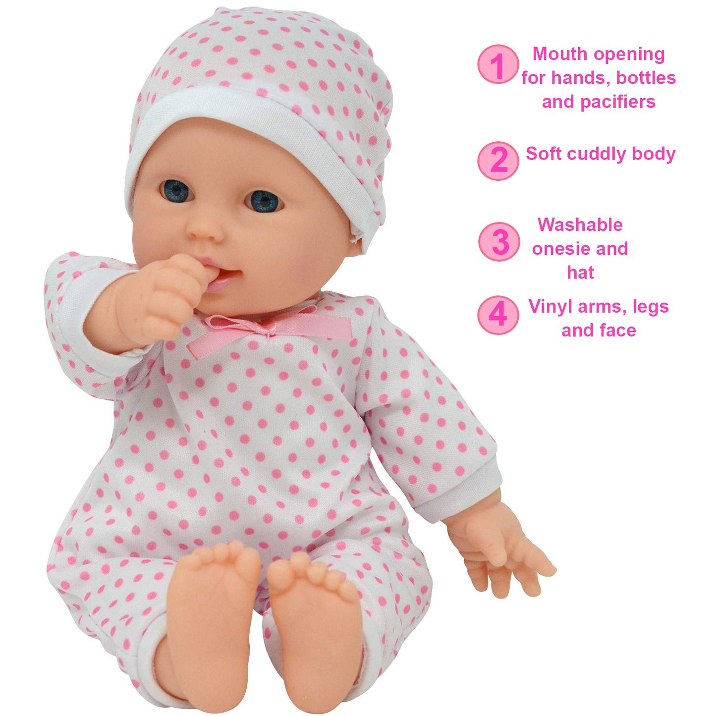 11 inch Soft Body Boy Baby Doll in Gift Box - Doll Pacifier Included -Toy Dolls for Boys and