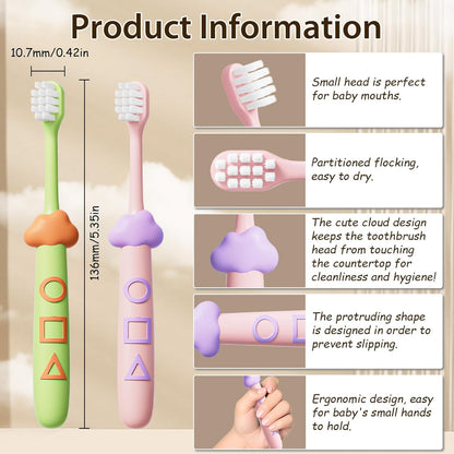 Kids Toothbrushes 8 Pack,Soft Bristle Toothbrush for Toddlers 2-12 Years Old, Cute Multicolor Boys