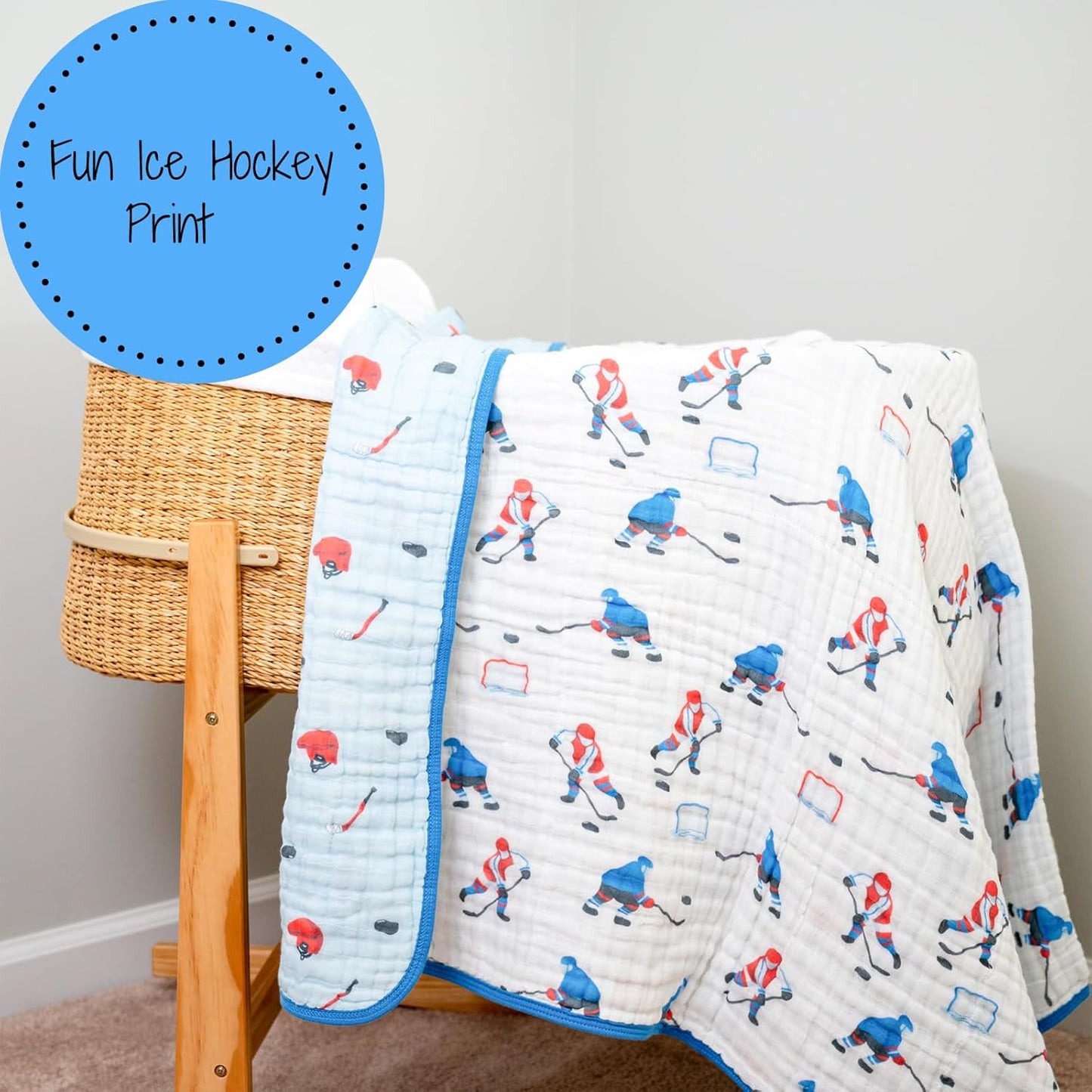 LollyBanks Muslin Blanket 100% Organic Cotton, Muslin Quilt Lightweight, 6 Layers Baby Blankets