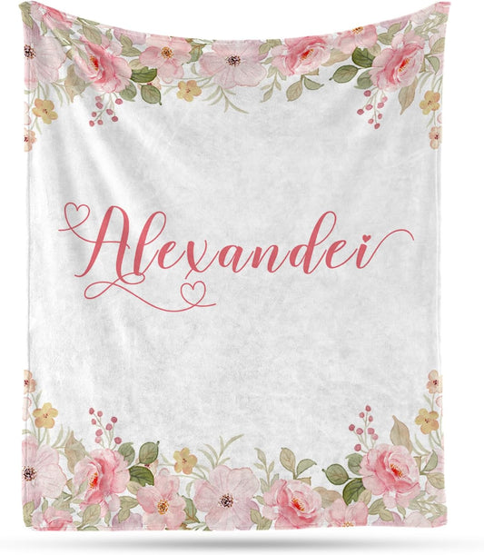 Ship Next Day, Personalized Baby Blankets - Printed in USA, Custom Name Blanket, Baby Blanket with