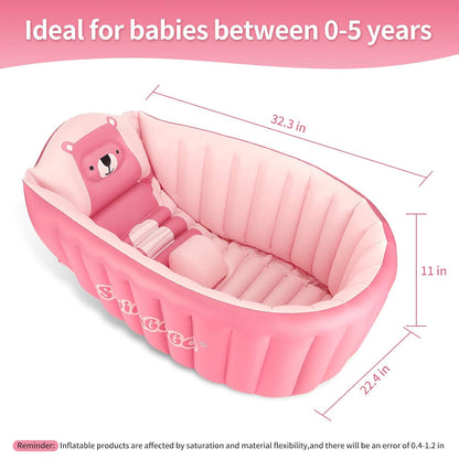 Inflatable Baby Bath Tub Portable Foldable Travel Mini Swimming Pool Helps Infants to Toddler Tub