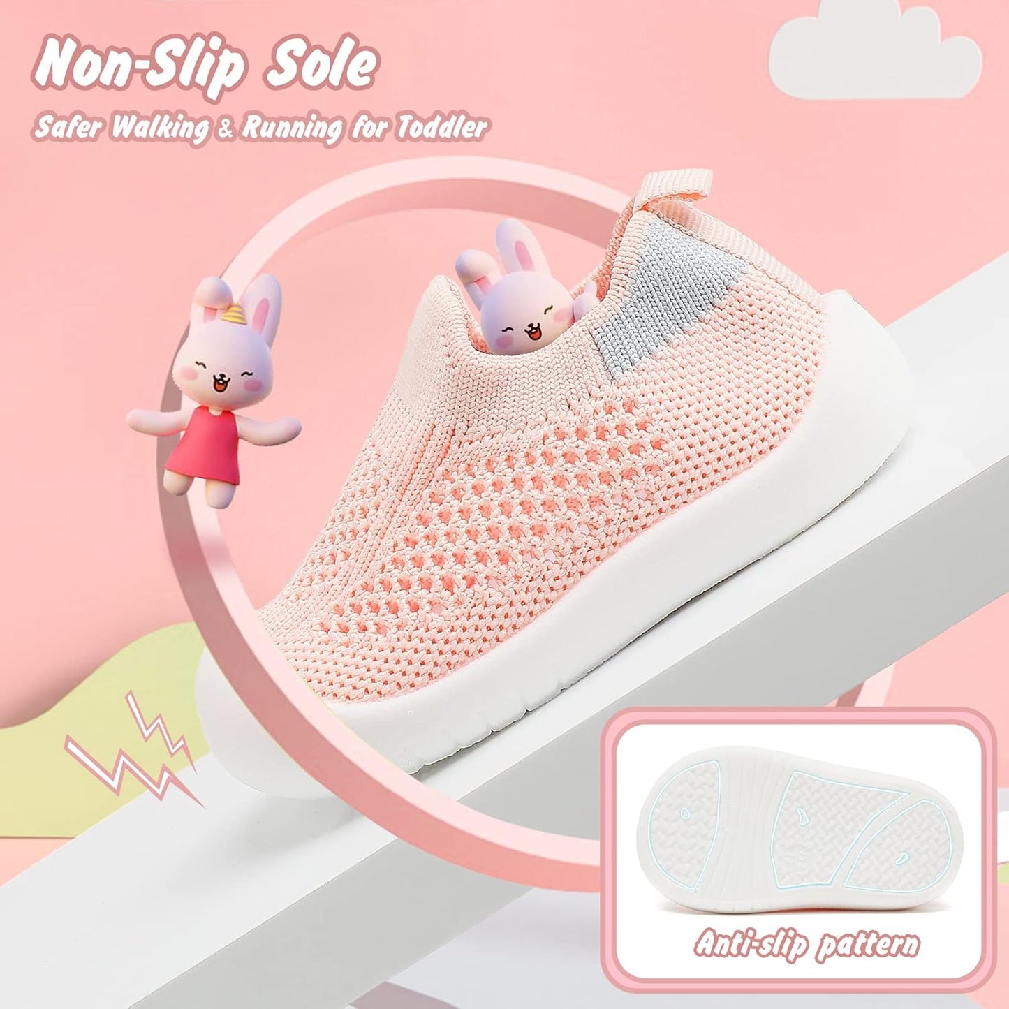 Charrost Toddler Baby Girl Boy First Walking Shoes Checkered Sneakers Sizes 3/4/5/6/7/8T. Soft, Cute,Flexible for First Walkers. Non-Slip, Slip On, Wide Toe Box Indoors Outdoors