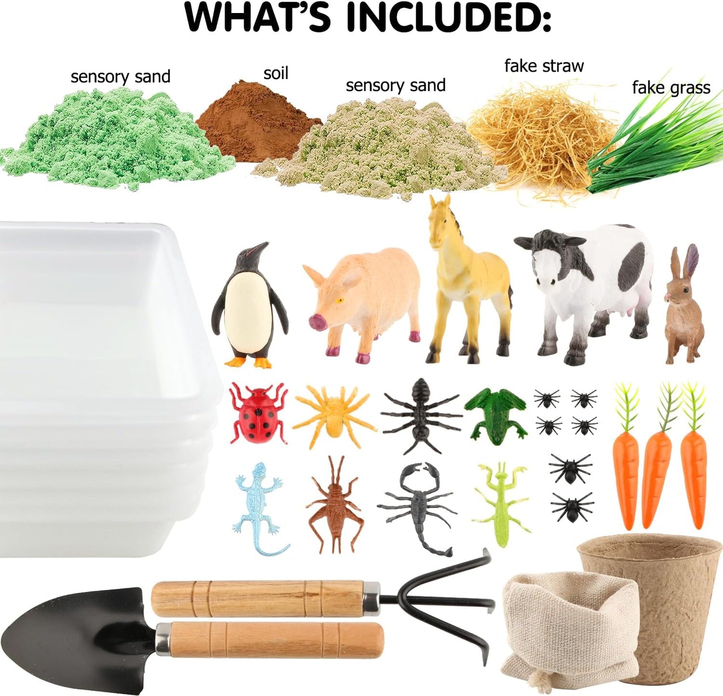Farm Animal Sensory Bin Filler,Farm Figures Learning Educational Toys for Boys Girls