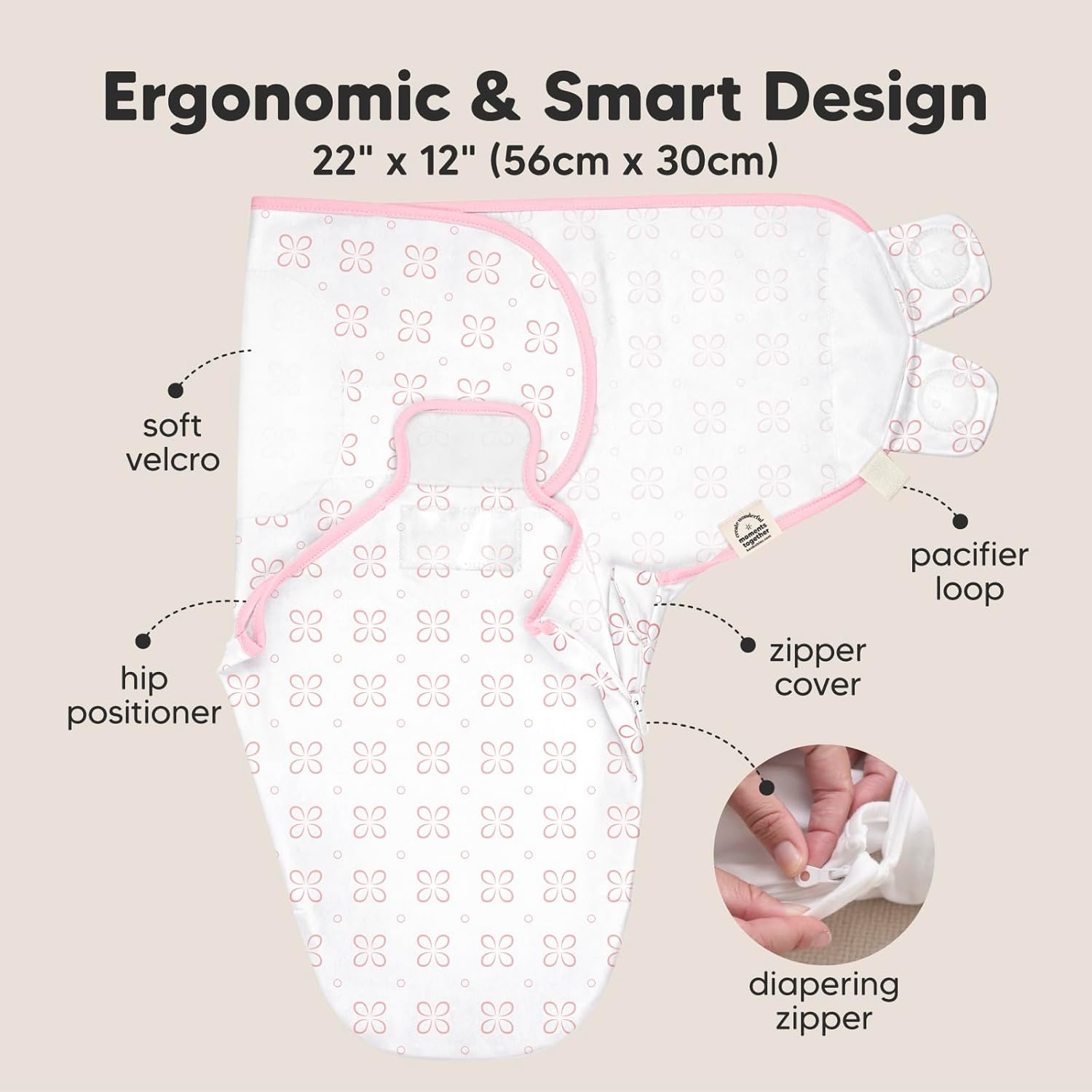 Baby Swaddle Sleep Sacks with Zipper - 3-Pack Swaddles for Newborns 0-3 Months, Infant, Baby Girls