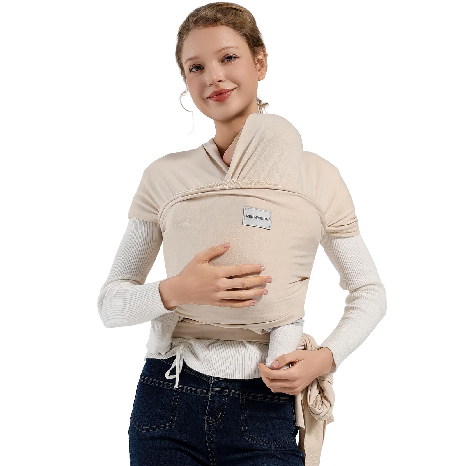 MISSWISDOM Baby Wraps Carrier, Baby Carrier Wrap Newborn Sling 7-35lbs, Baby Wearing Wrap Newborn
