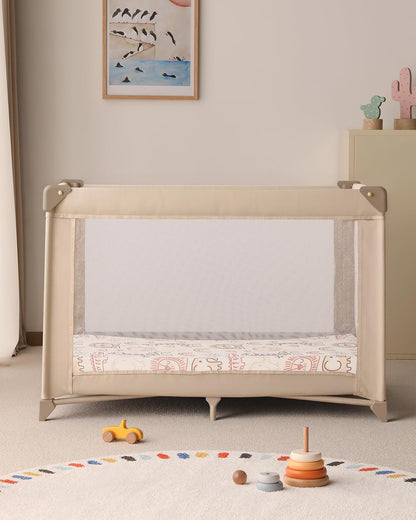 Yoofoss Baby Pack and Play Sheets 2 Pack for Boys and Girls - 38x26 Mini Crib Sheets Fitted Neutral