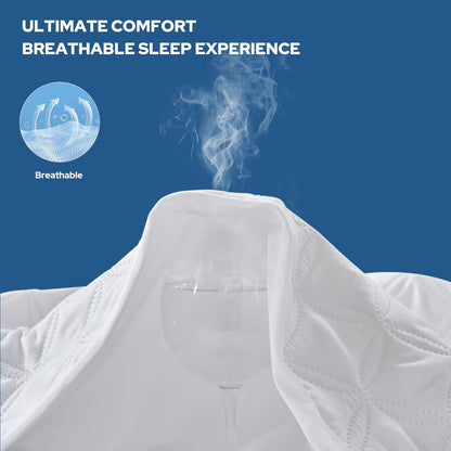 BEDLORE Waterproof Mattress Protector, King Size Noiseless Mattress Pad with Deep Pocket Fitted Up to 6-18 inches, Soft Noiseless Bed Mattress Cover Washable for Home, Bedroom, Hotel (White)