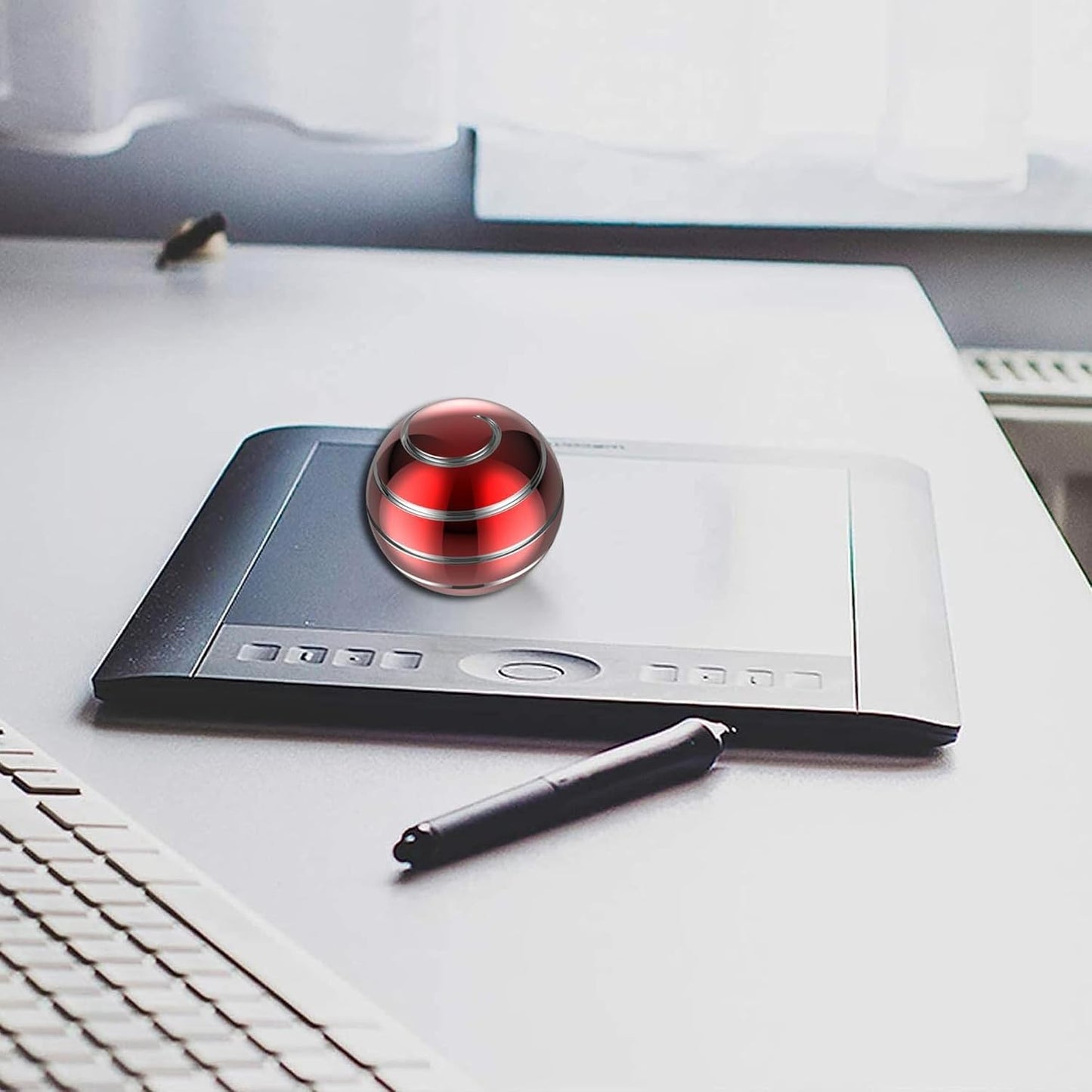 Kinetic Desk Spinning Toy, 1.77'' Desk Toys for Office for Adults, Fidget Toys for Party Favors, Christmas Stocking Stuffers, Easter Basket (45MM, Red A)