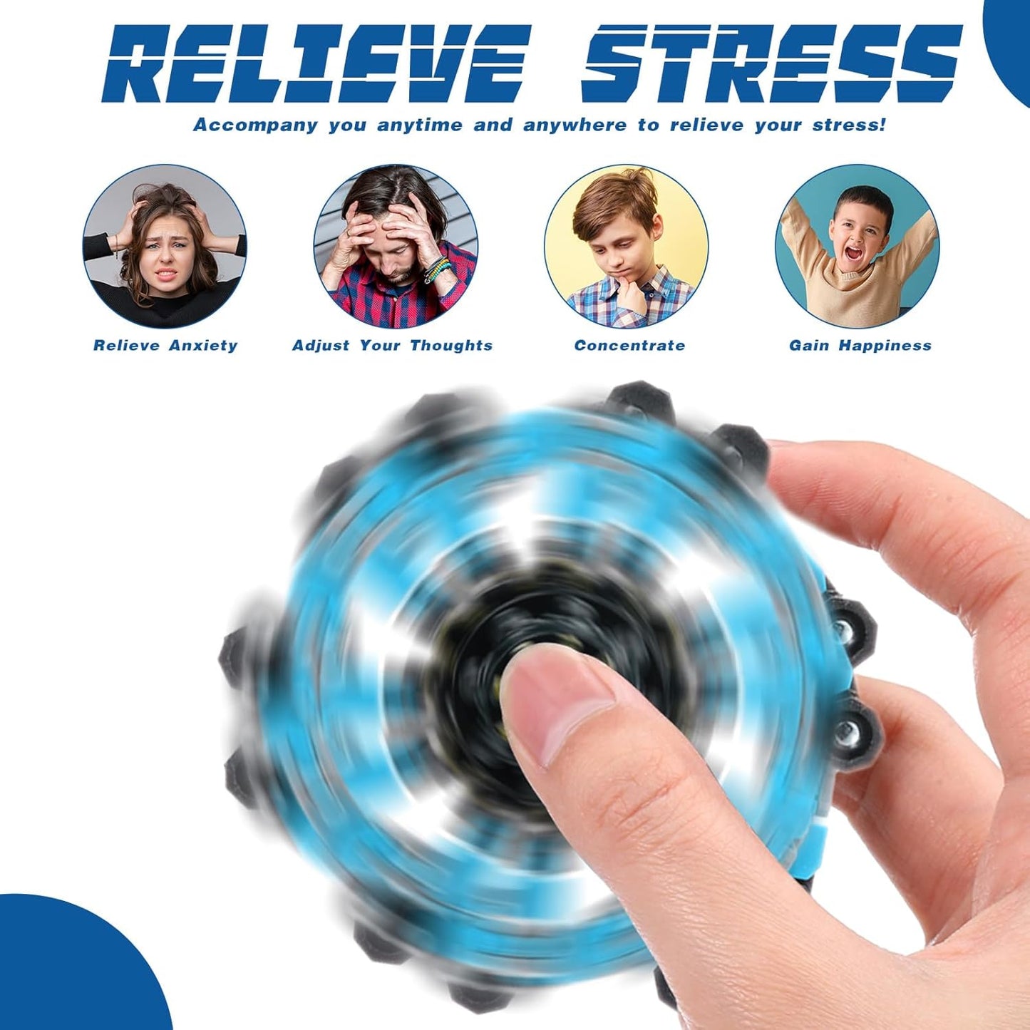 48 Pcs Transformable Fidget Spinners Bulk Robot Sensory Fidget Toys Stress Relief Spinner DIY Deformation Mechanical Gyro Toys Easter Party Favors for ADHD Autism Kids Adults