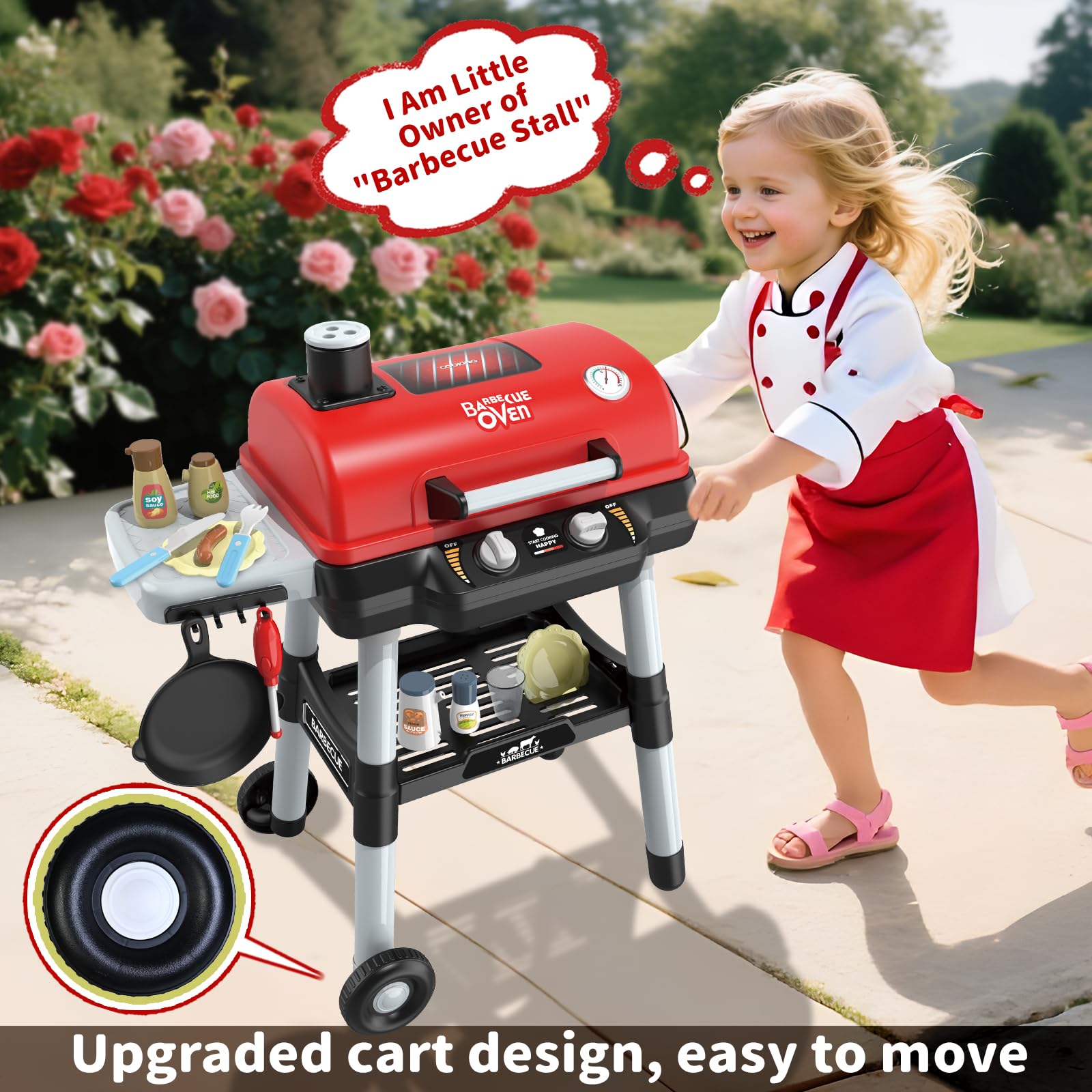 Shemira Kids Play Kitchen Toys, Kids BBQ Grill Playset, Play Grill Toys