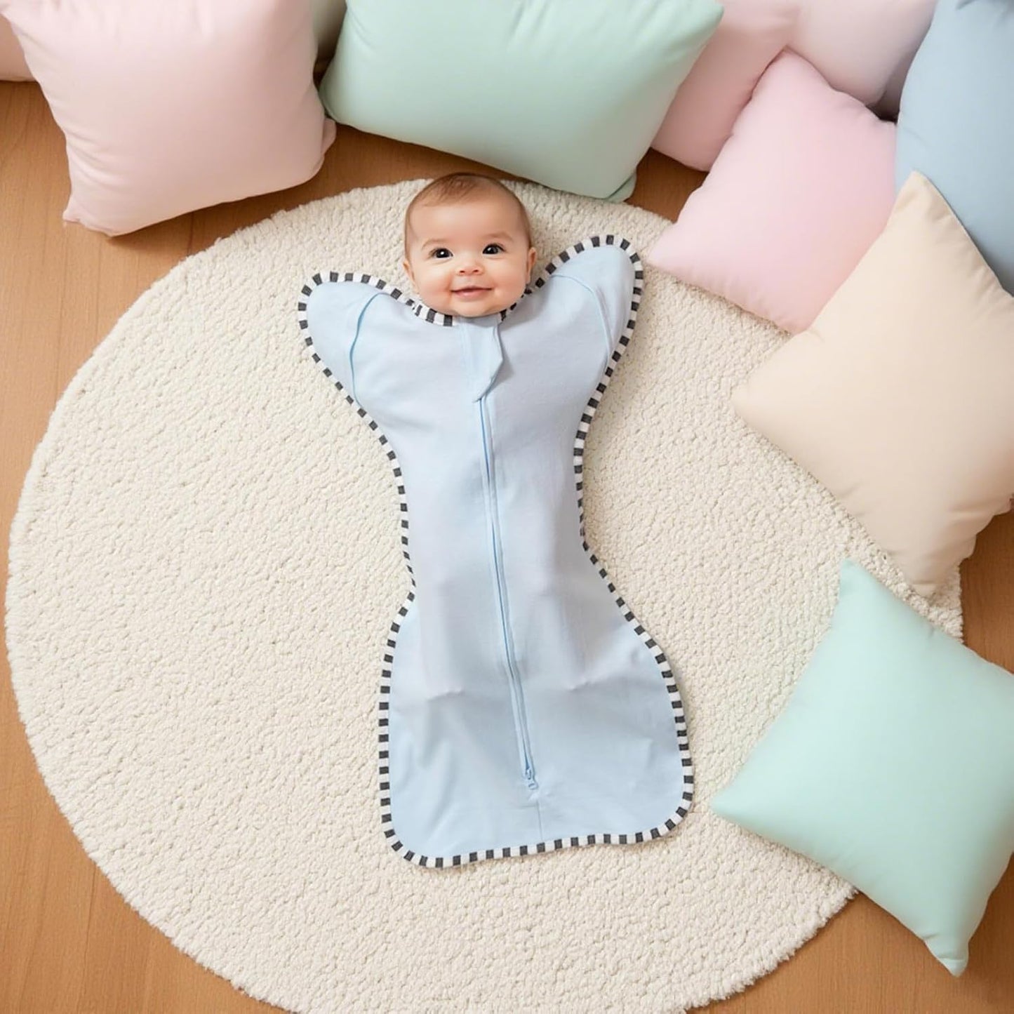 Baby Swaddle Blanket for Newborns and Infants,2-Piece Set Infant Pajamas,Bidirectional Zipper,Easy
