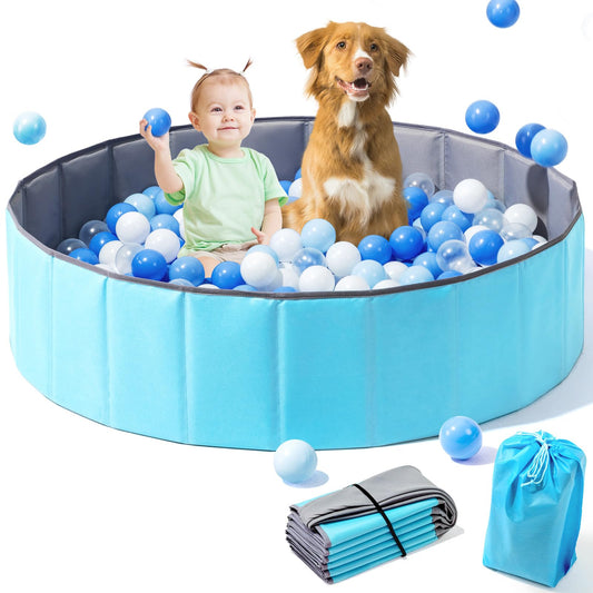 Hikiddy Large Ball Pit for Toddlers - 44in Baby Ball Pool with Playmat, Hold Over 1000 Balls