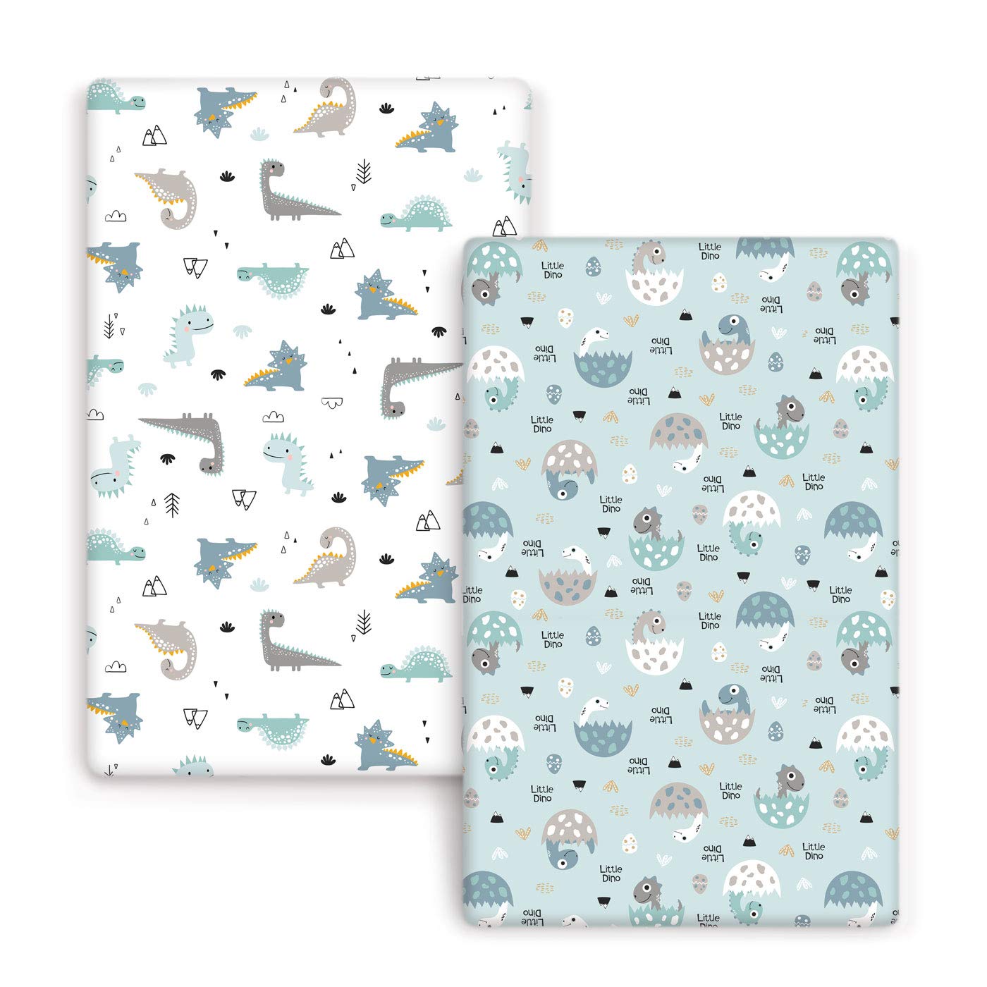 GRSSDER Stretchy Ultra Soft Jersey Knit Fitted Pack n Play Sheets Set 2 Pack, Portable/Mini Crib