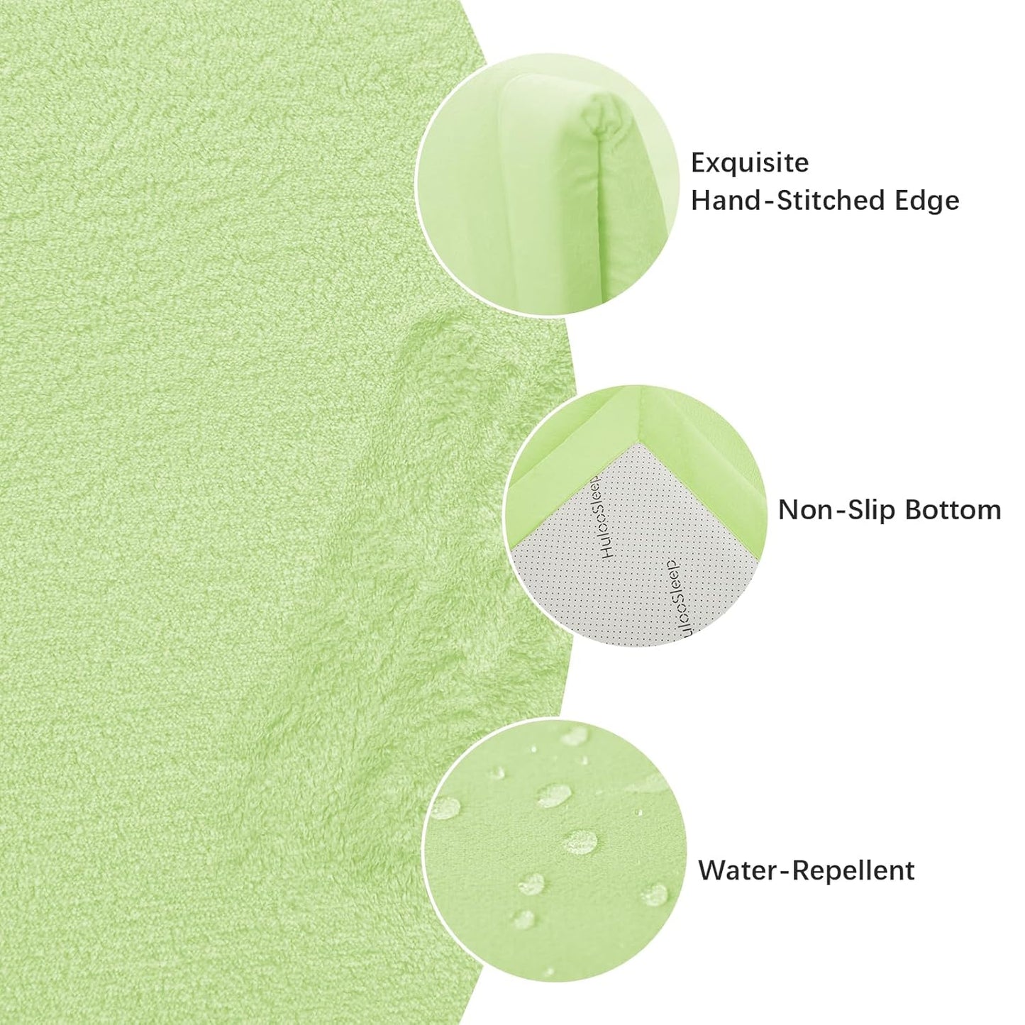 Baby Play Mat for Floor,1.3"Thick Elasti-Foam 50x50 Playpen Mat for Toddlers Infant kids,Water-Repellent Soft Velvet for Tummy Time,Non-Slip Backing for Crawling,Tatami Style(Light Green)