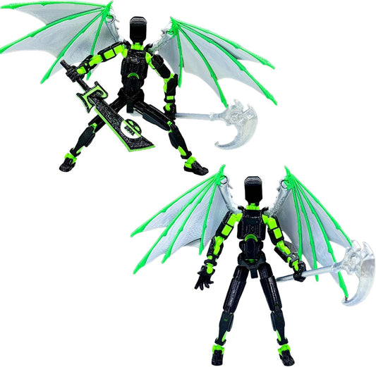 (Assembly Completed) T13 Action Figure Set, Titan 13 Action Figures, 3D Printed Dummy 13 Multi-Jointed Movable Robot Toy, Diy Lucky 13 Action Figure for Kids Adult Christmas Birthday Gifts (Green)