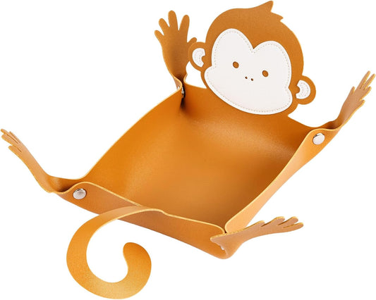 Monkey Dice Tray Portable Dice Rolling Tray PU Leather Monkey Shape Dice Holder D&D Gift for RPG Game Players
