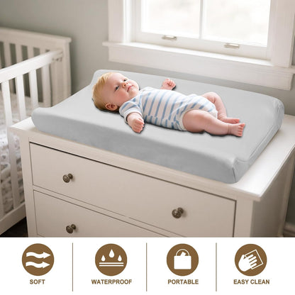 Owlowla Changing Pad Cover,Waterproof Changing Pad Covers-Soft Leather Diaper Changing Table Cover,Fits Standard Changing Pads for Baby Boy Girl（Light Gray）