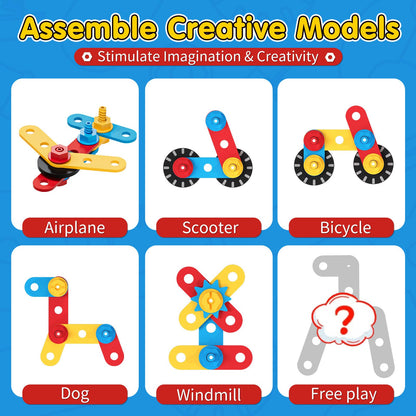 Lehoo Castle Montessori Kids Tool Set, Wooden Toddler Tool Set for Ages 2-4