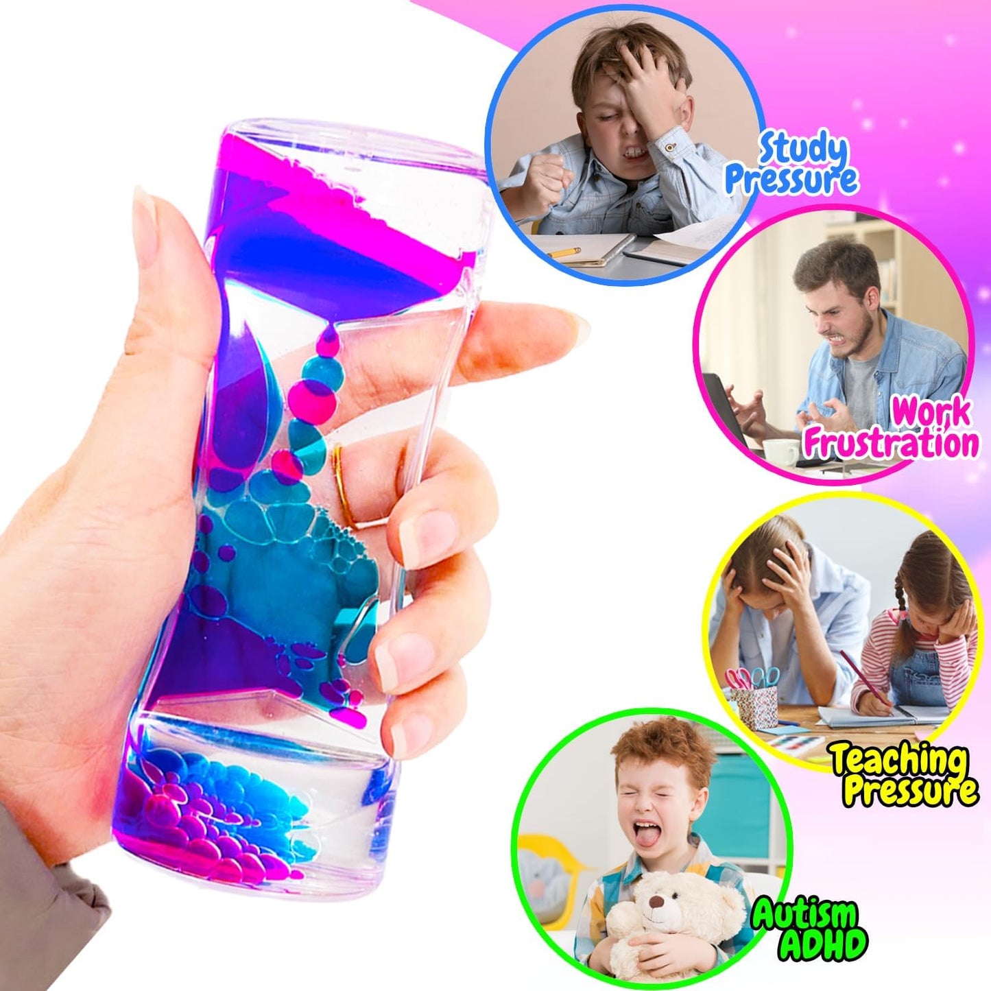 Liquid Motion Bubbler Sensory Toys,12 Pack Liquid Timer Fidget Toys for Adults, Calming Toys for Kids, Party Favors, Classroom Prizes, Christmas Goodie Bag Stuffers, Stocking Stuffers