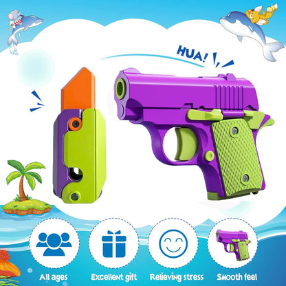 Fidget Toys Pistol, 3D Gravity Mini 1911 Fidget Pistol Toys,Fidget Sensory Toys,Stress Relief for