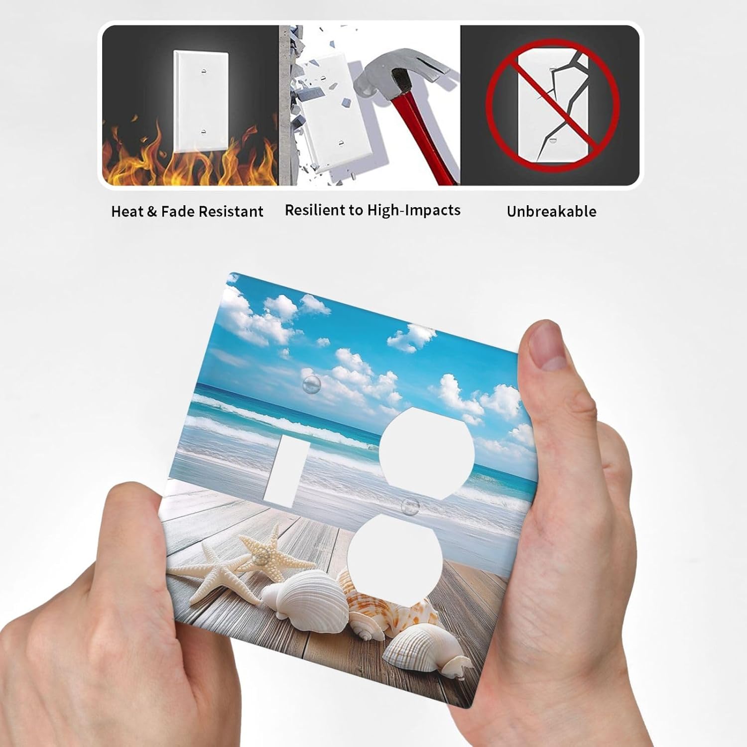Wallplates Beach Waves Brown Wood Starfish Shells 1 Toggle 1 Duplex Switch Plate Electrical Gfci