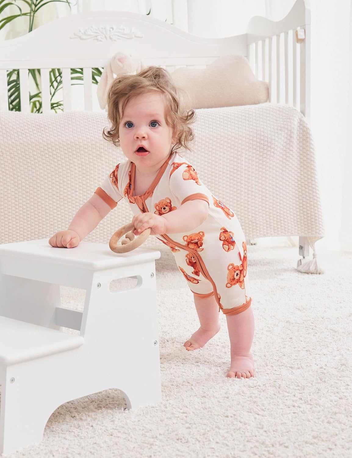 Baby Boys Bamboo Viscose Short Sleeve Romper Soft Comfy Infant Summer Jumpsuit