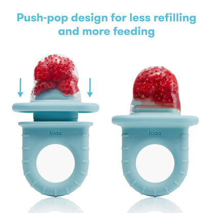 Frida Baby Push Pop Feeder, Baby Fruit Food Feeder to Safely Introduce New Foods, Fresh + Frozen