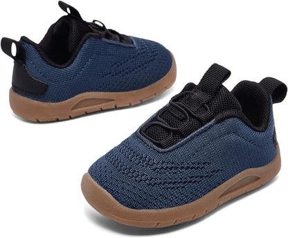 MORENDL Toddler Slip On Sneakers Baby Walking Shoes Non-Slip Breathable Unisex Pink Mesh Lace-Up Athletic Sneakers Infant Running Shoes