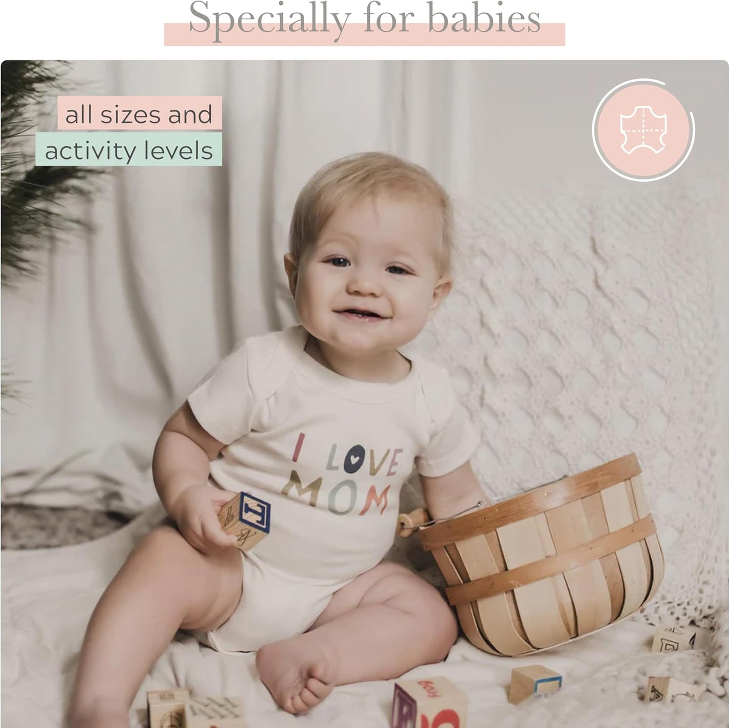 Finn + Emma Organic Cotton Graphic Baby Onesie - Gender Neutral Bodysuits for Babies 0-12 Months in Multiple Sizes and Styles