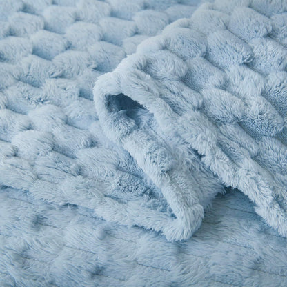 HOMRITAR Baby Blanket for Boys or Girls 3D Jacquard Fluffy Fuzzy Soft Warm Cozy Flannel Fleece Warm