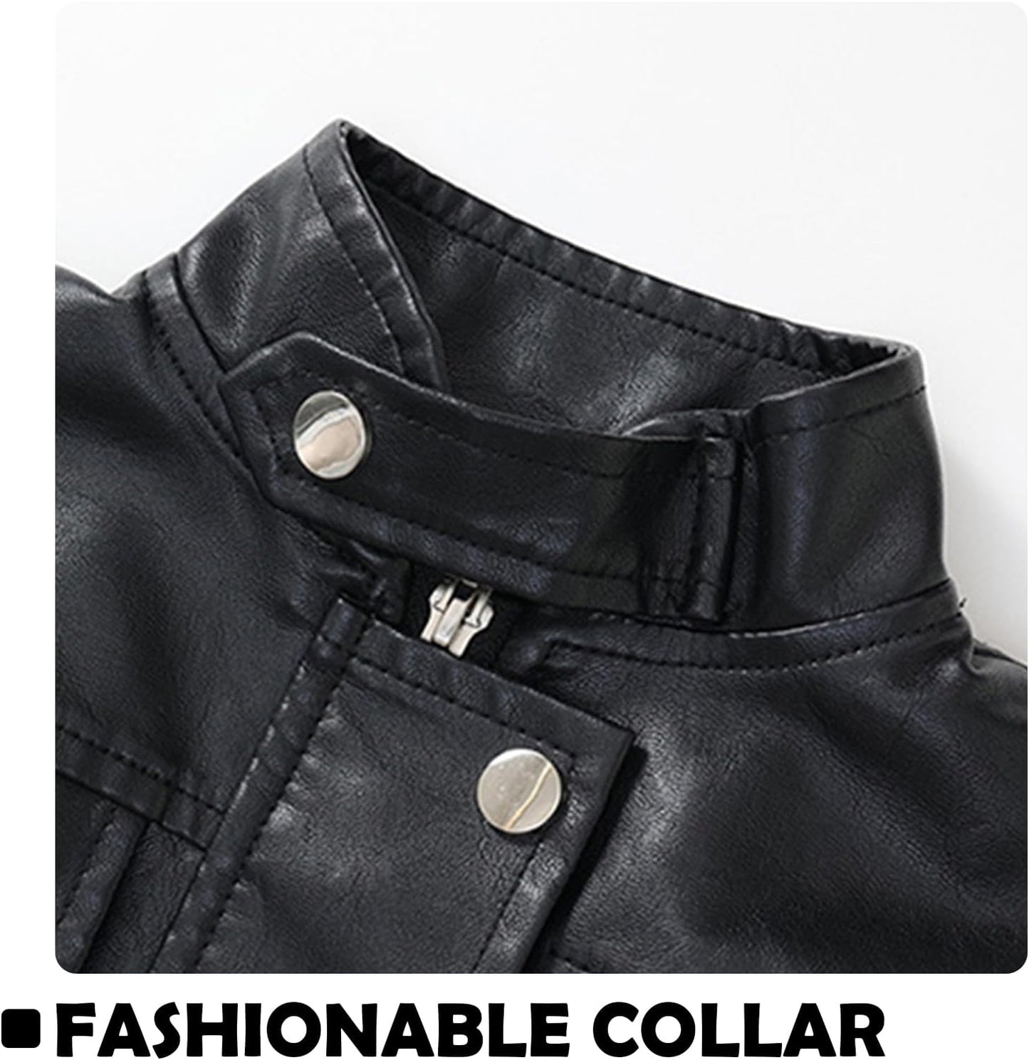 Baby Girl Autumn PU Faux Leather Jacket Kid Boy Motorcycle Oblique Zipper Coat